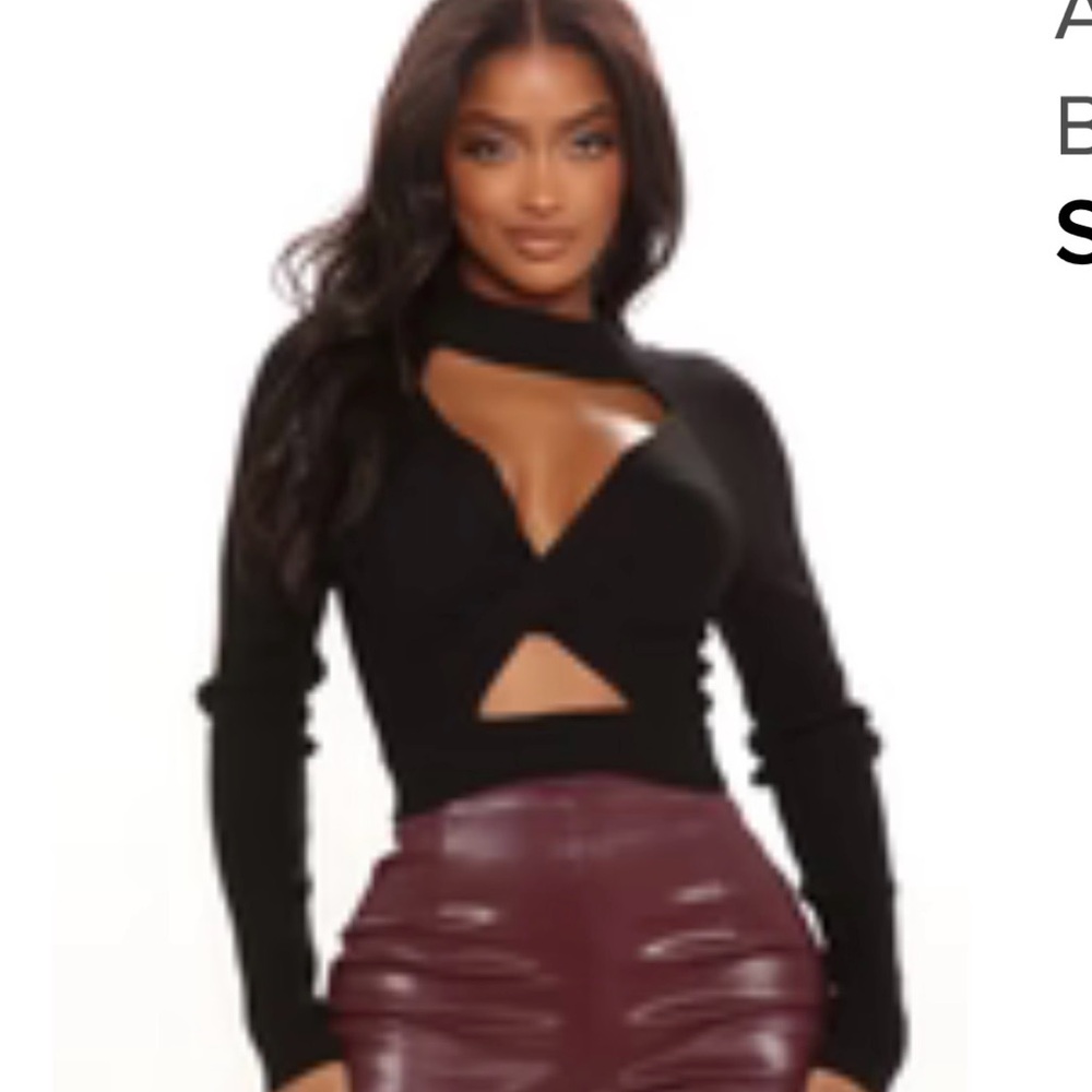 Fashion Nova Black Cutout Crop Top